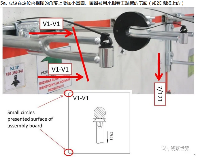 如何在線束2D圖上確定定位夾視圖？