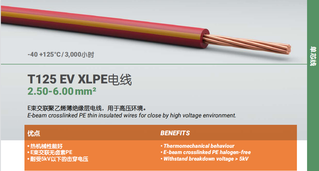T125 EV XLPE電線