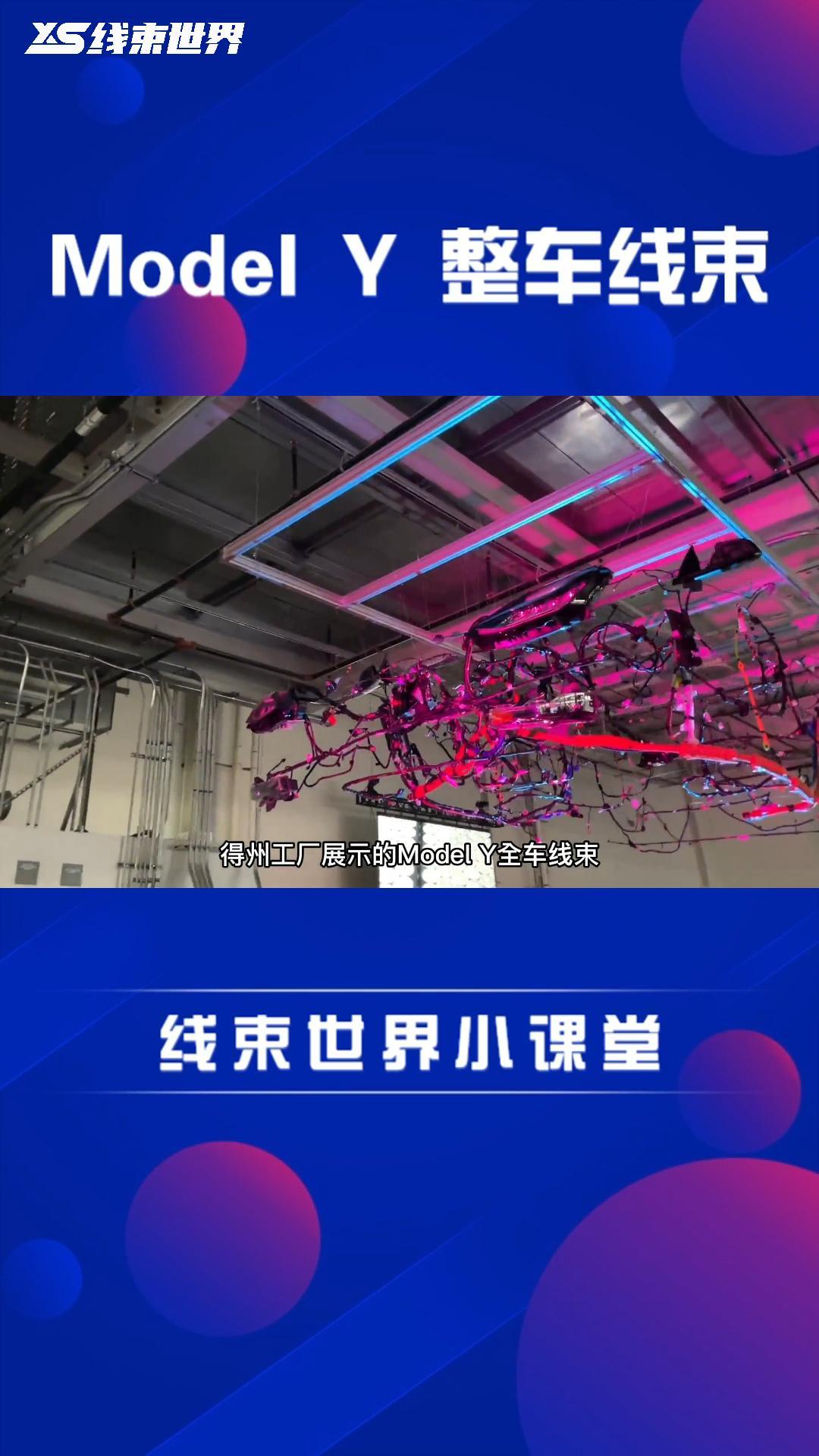 特斯拉Model Y整車線束一覽，電線長度約為1500m