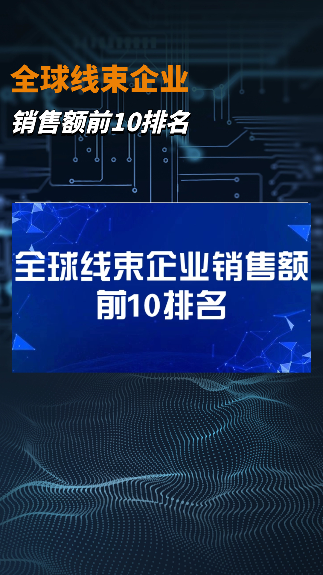 全球線束企業(yè)銷售額前10排名